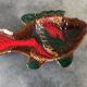 Dish with compartments for aperitif in Vallauris ceramic, vintage fish shape, 34 cm