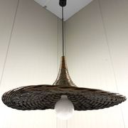 XXL rattan wicker hanging lamp 1960’s