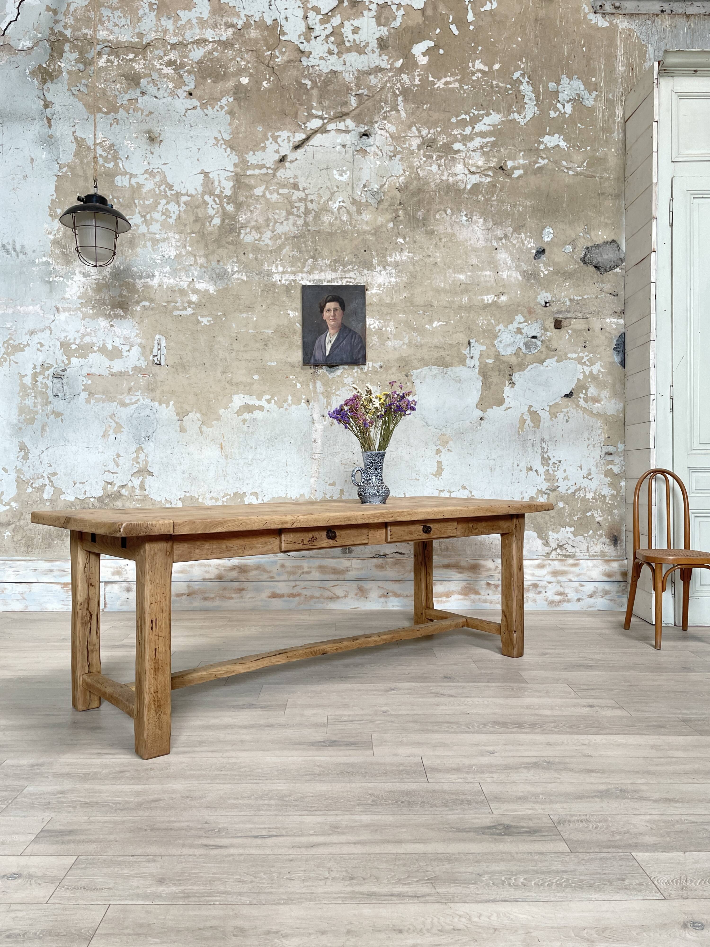 Solid oak farm table