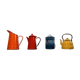 Decorative set of enameled kitchen appliances