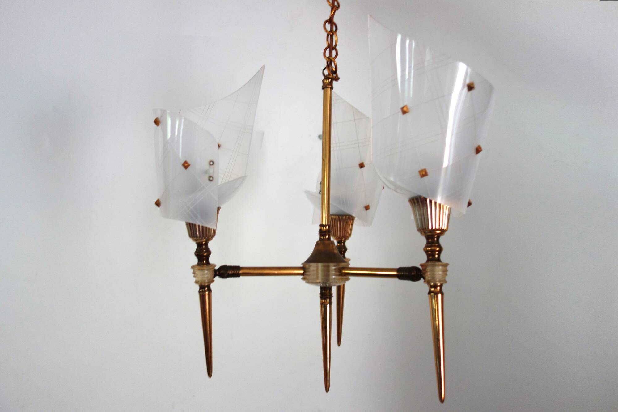Lustre vintage rockabilly 3 feux années 50