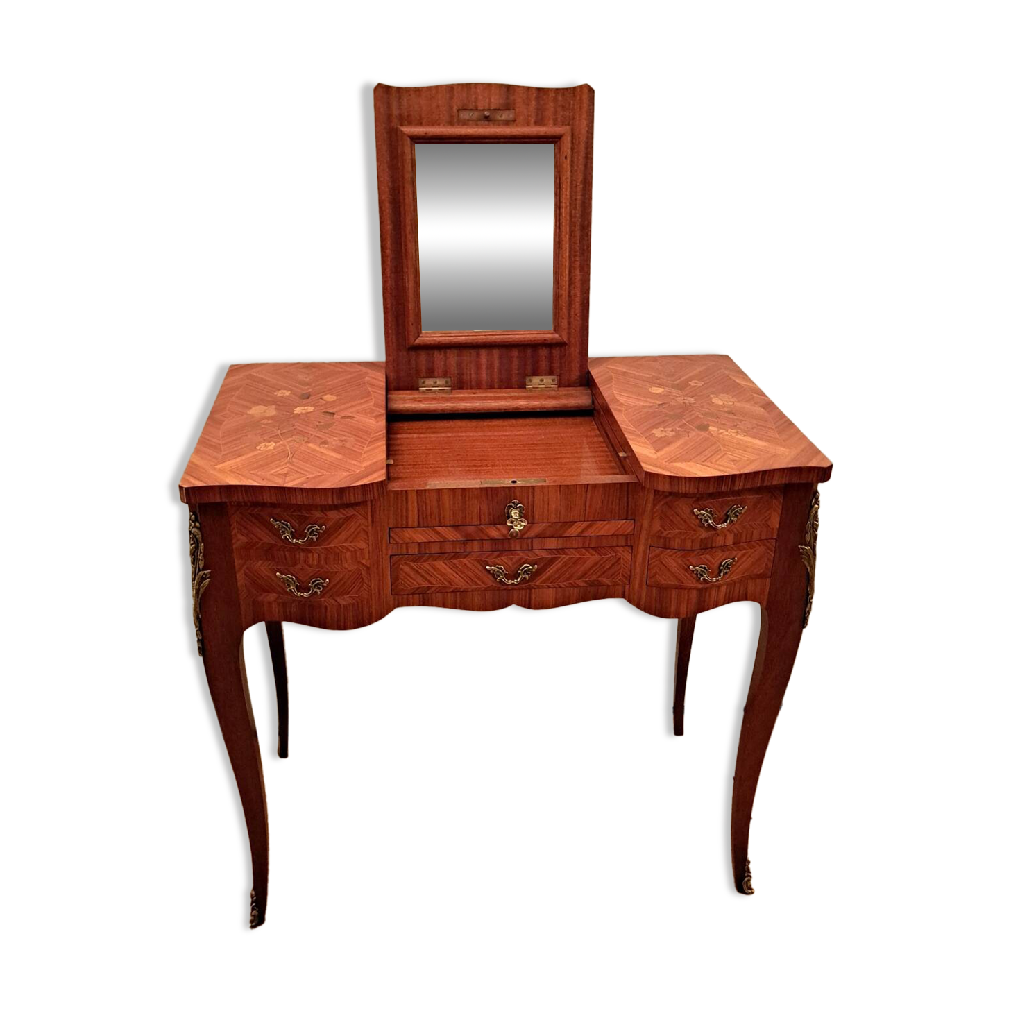 Louis XV style dressing table in marquetry