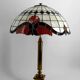 Important Tiffany-style lamp, bronze and stained glass – 20th century