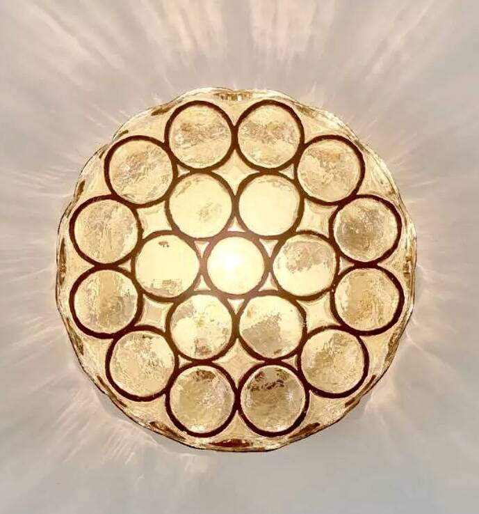 Vintage glass wall lamp from Limburg / Germany, 60's