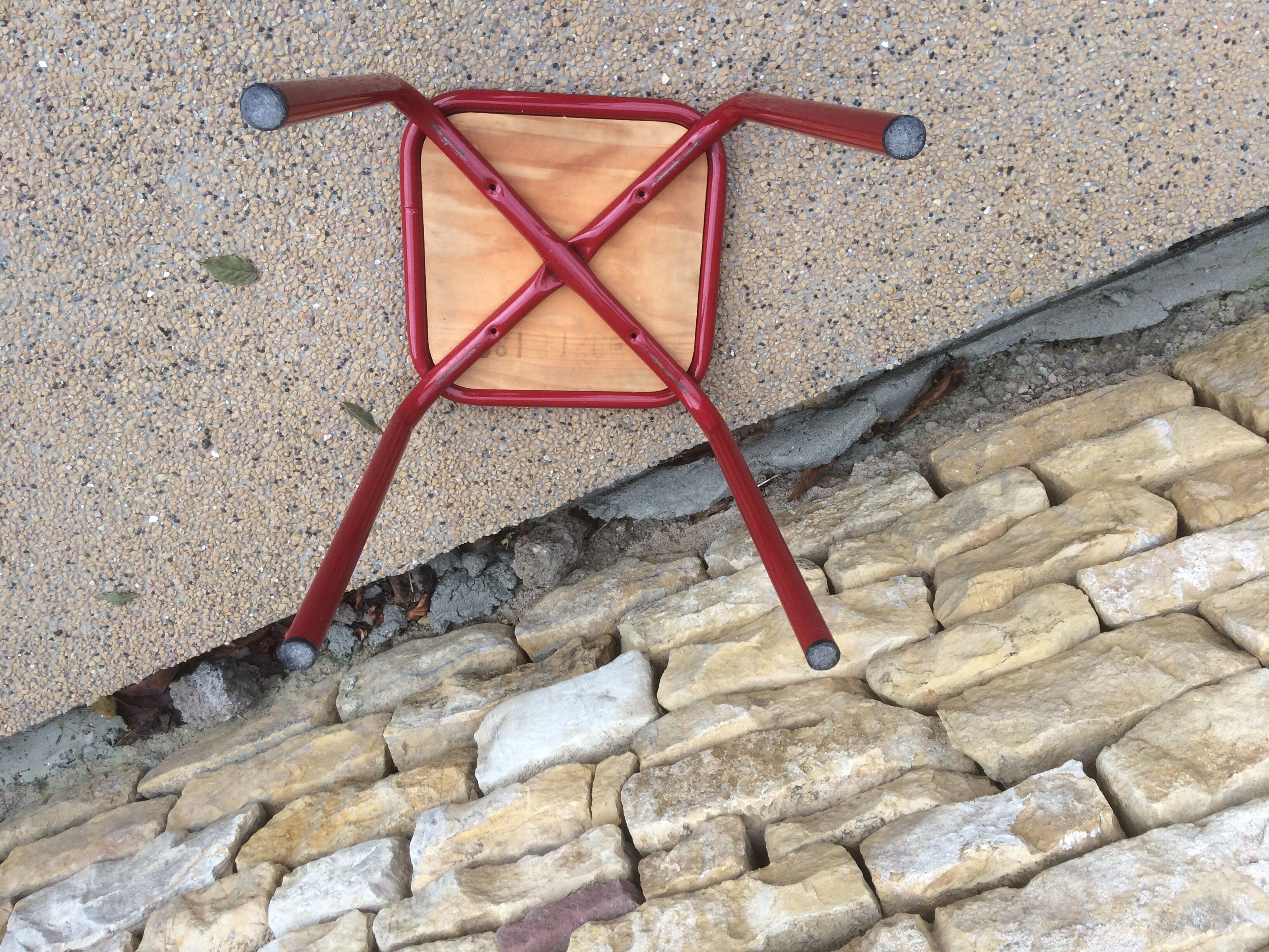 Metal and wood stool
