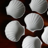12 scallop shells porcelain biscuit