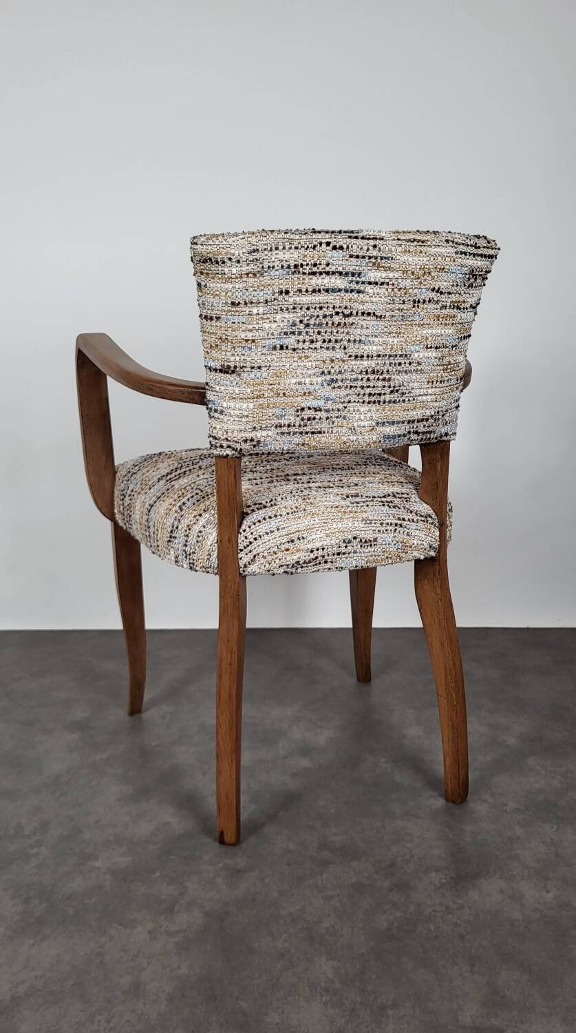 Restored bridge armchair with Nobilis fabric