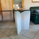 Travertine foot-foot design dining table