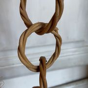 Suspension corde et rotin vintage