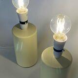 Paire de lampes anglaises céramique jaune
