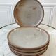 Set of 6 flat plates in artisanal sandstone 60s-70s