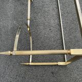 Coffee table in gilded brass and veined green marble