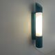 Simple cylindrical wall light in opal glass and turquoise metal, 1970s, Germany