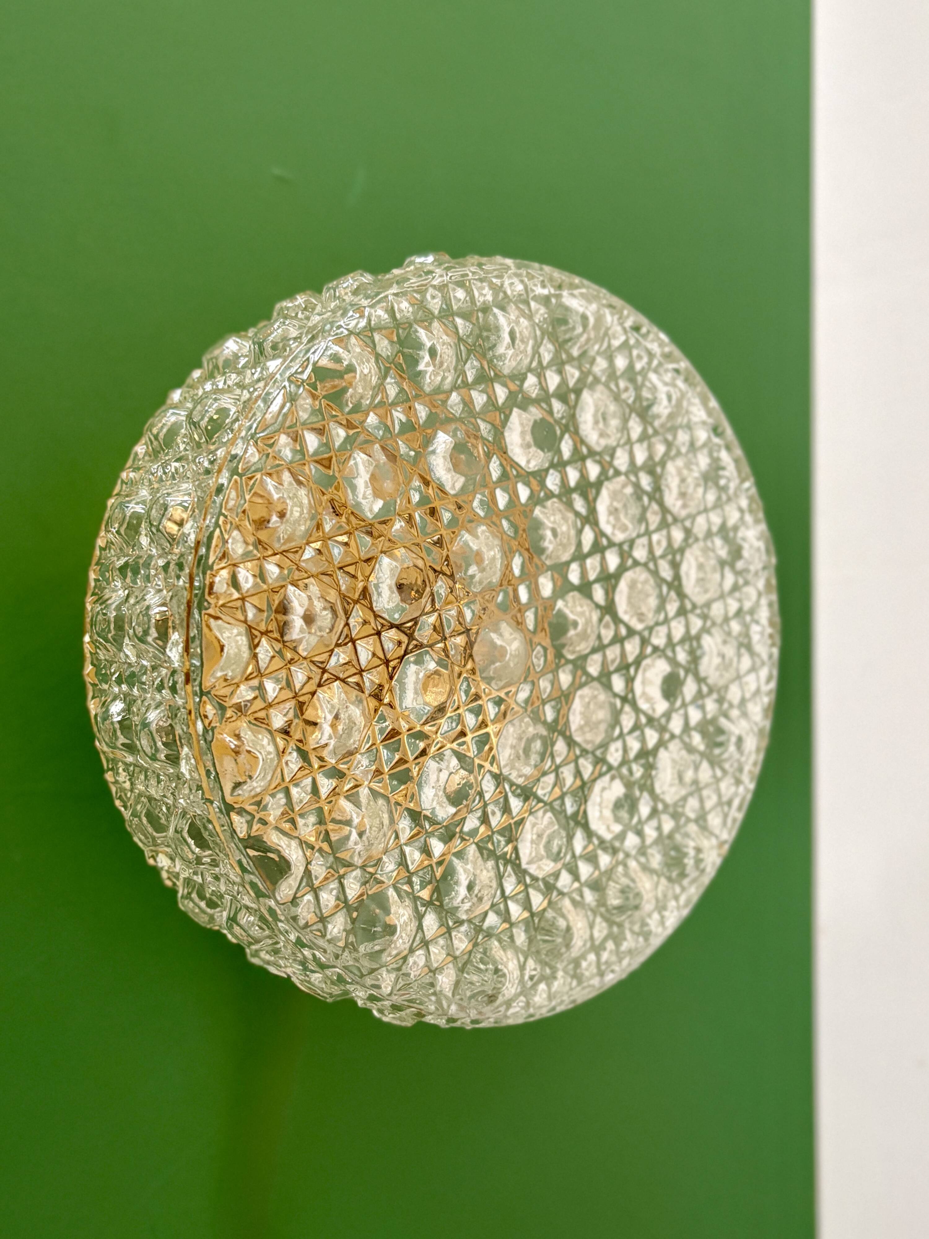 Vintage square glass globe wall/ceiling light (PLAF01)