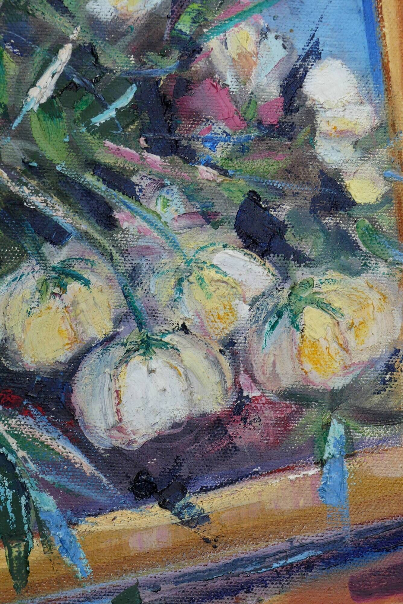 Oil Painting Modern Bouquet of Flowers Signed 61 x 50 cms