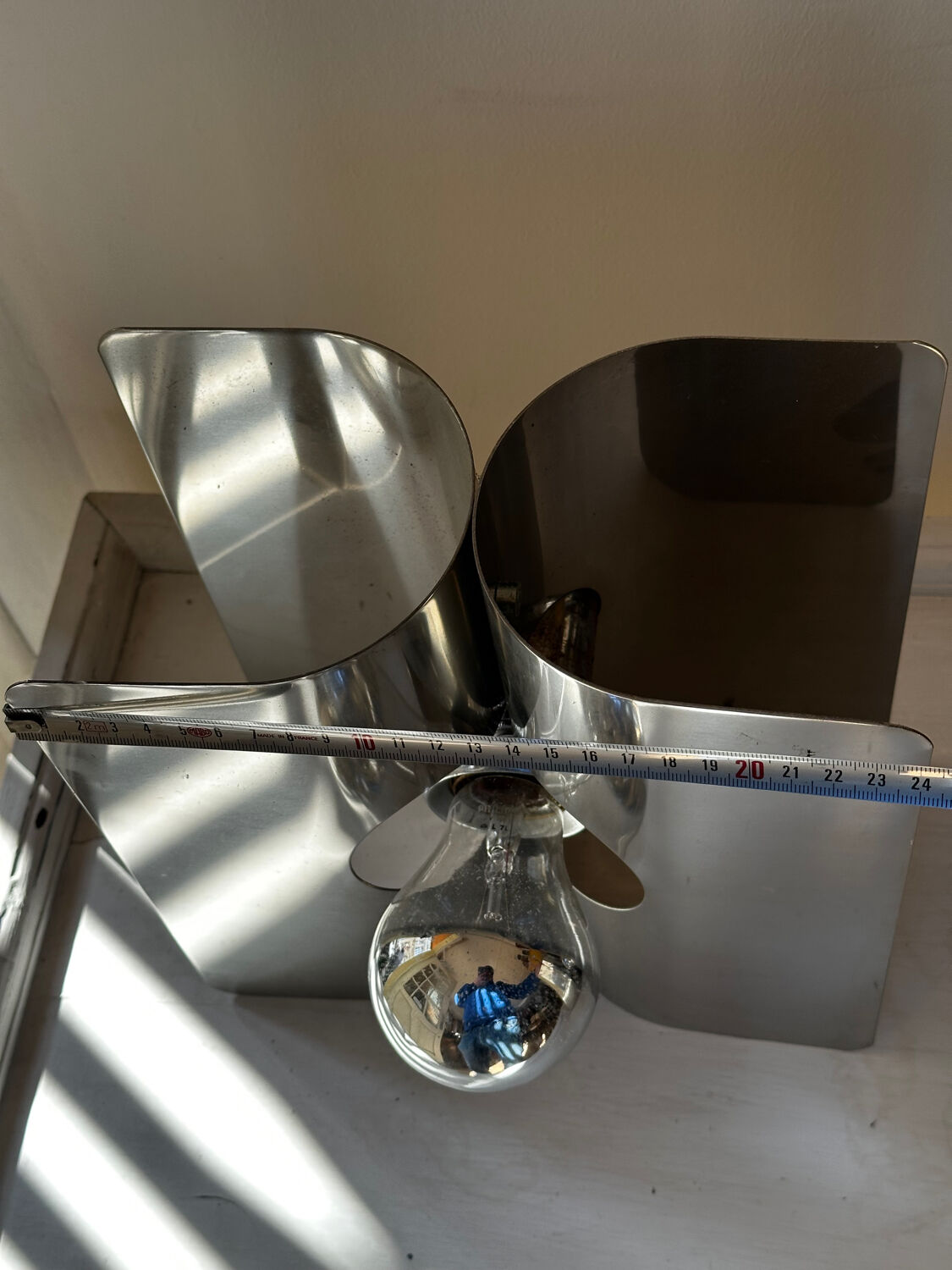 Pair of Harvey Guzzini wall lights Italy - Chrome Metal - Space Age year