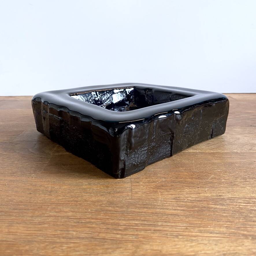 Cobalt blue square glass bowl - Augustsson design for Ru.