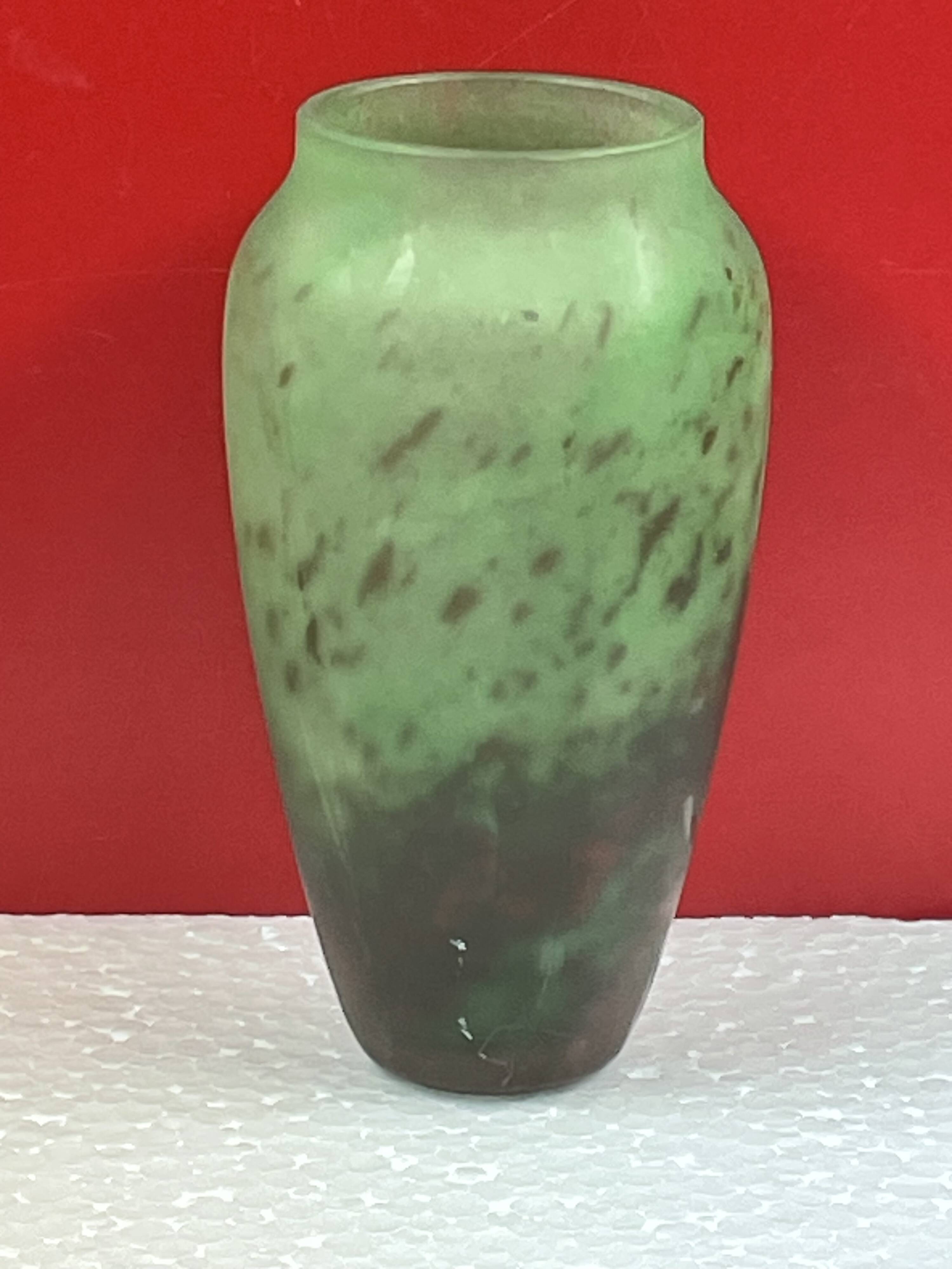 Vintage art deco glass paste, signed lorrain h 12 cm