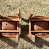 Luigi Gorgoni Roche Bobois 70's chairs in Elm and leather