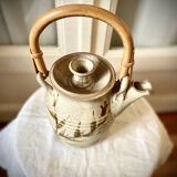 Teapot in vintage ceramic stoneware