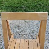 Pair of folding chairs with beech slats from the 70s
