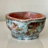 Handmade ceramic decorative pot - textured artistic glaze - red