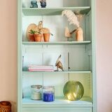 Green bookcase cabinet