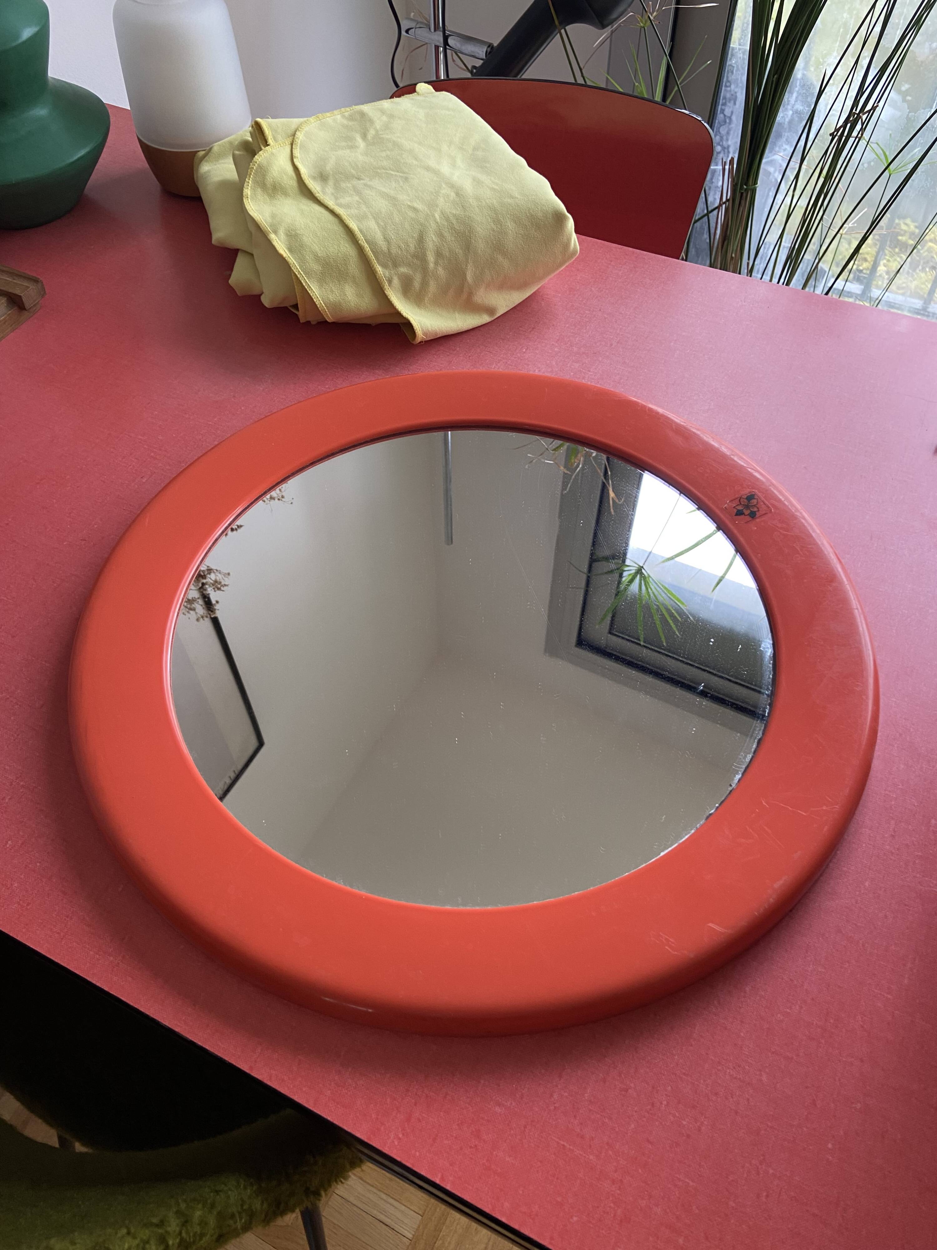 Round orange mirror Syla