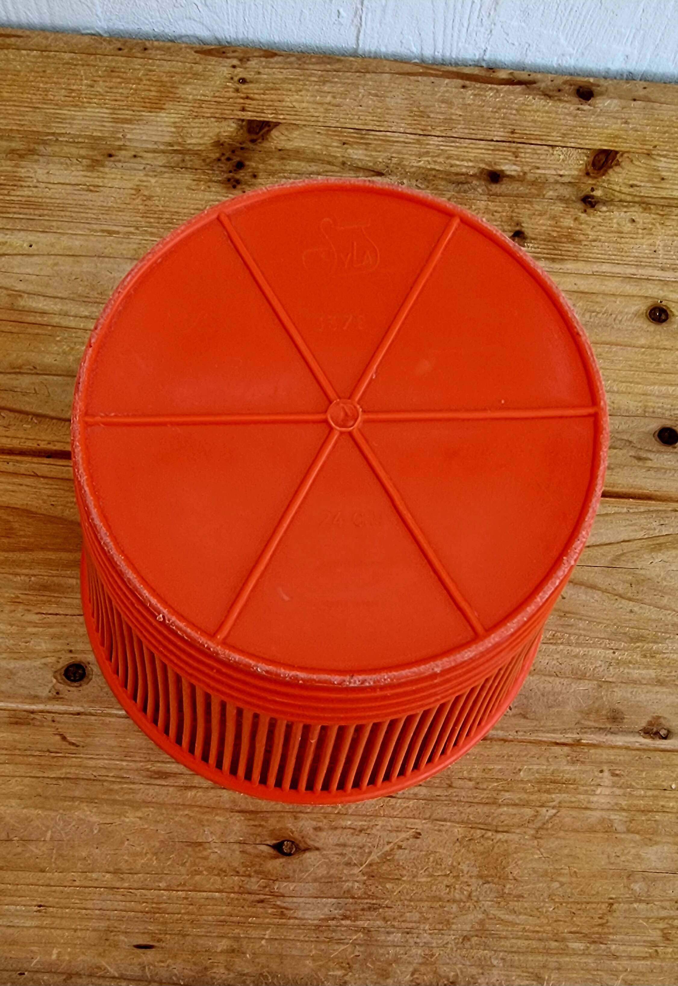 Vintage Syla orange waste paper basket