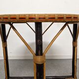 Table in bamboo and rattan Napoleon III