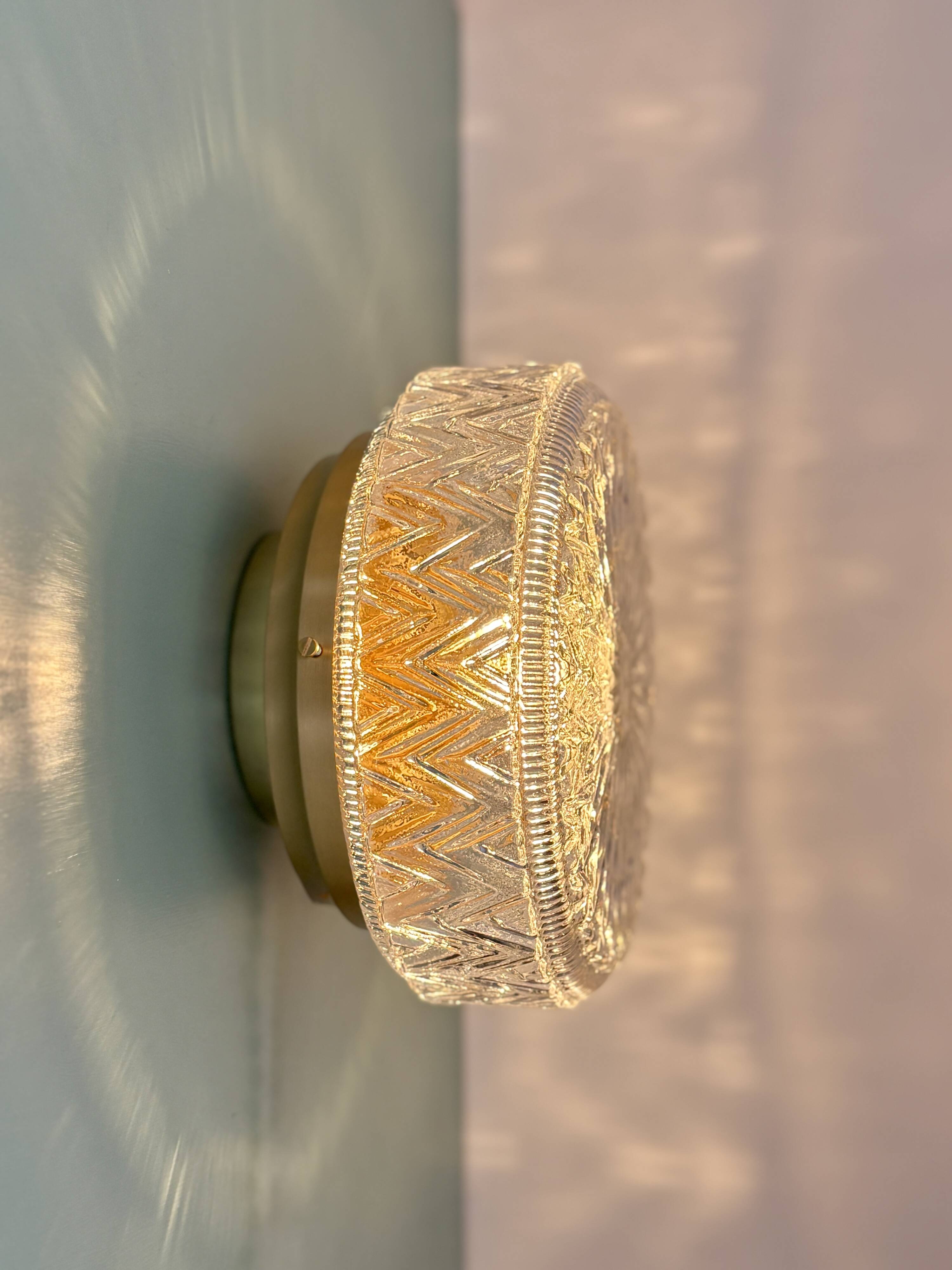 Vintage glass moulded globe wall/ceiling light.