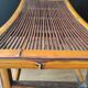 Vintage Asian stool or footrest in honey bamboo and brown rattan