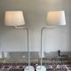 Set of two white Artifort 270 retro, standing lights