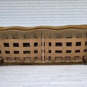 1960s, Danish 3-seater sofa, honey-yellow furniture velour, beech wood.
