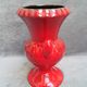Very pretty red ceramic vase with black highlights with two handles