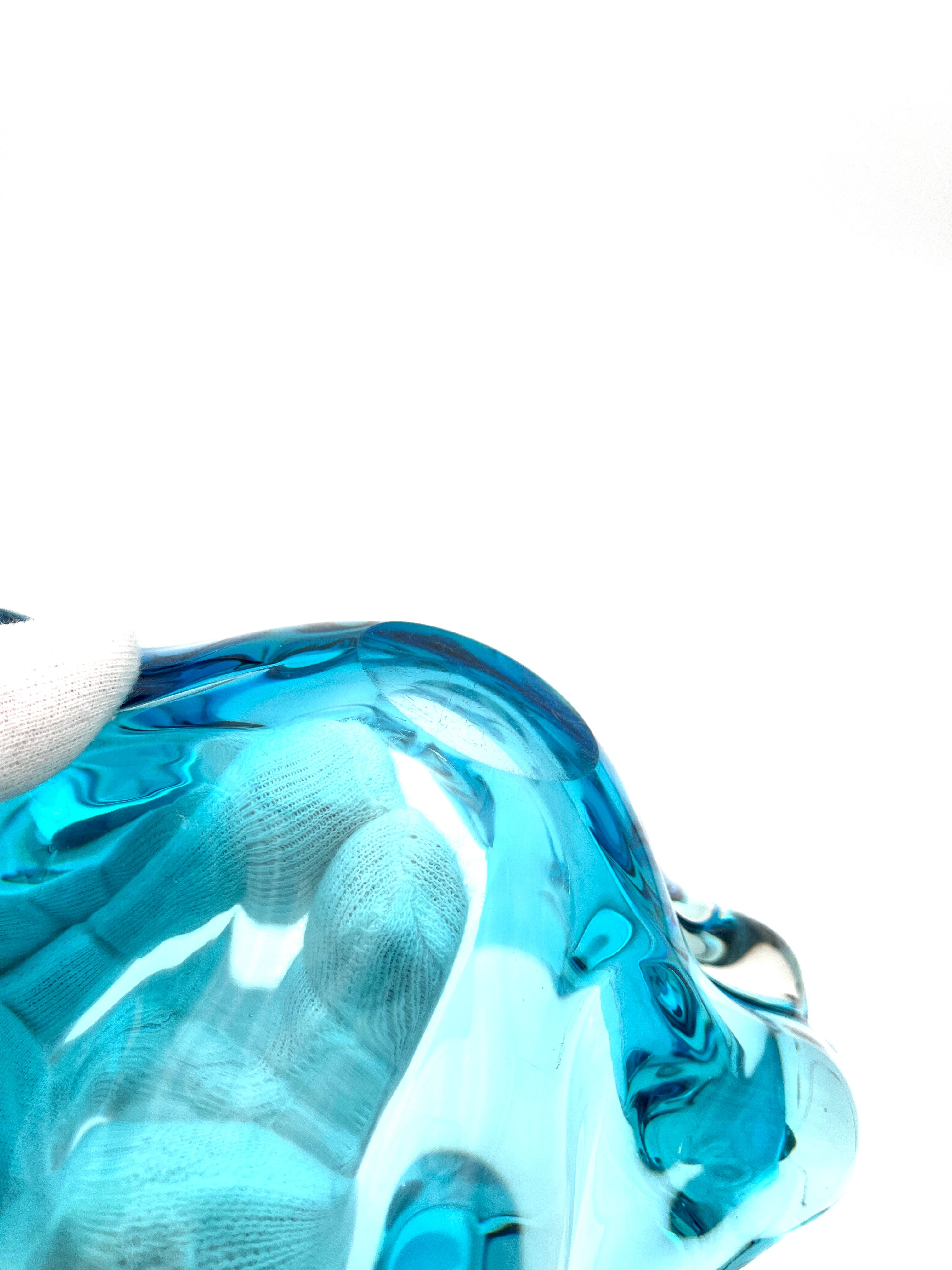Tray - Murano - Flavio Poli for Seguso - Aquamarine blue - 60