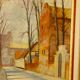 Oil painting on Swedish canvas from the mid-1940s "Street" by Sven Bertil Berg – Vintage and framed.