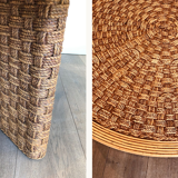 Round coffee table in rope and wood
