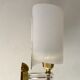 Pair of gold steel wall lamps, plexi and pleated plastic shades 60s-70s