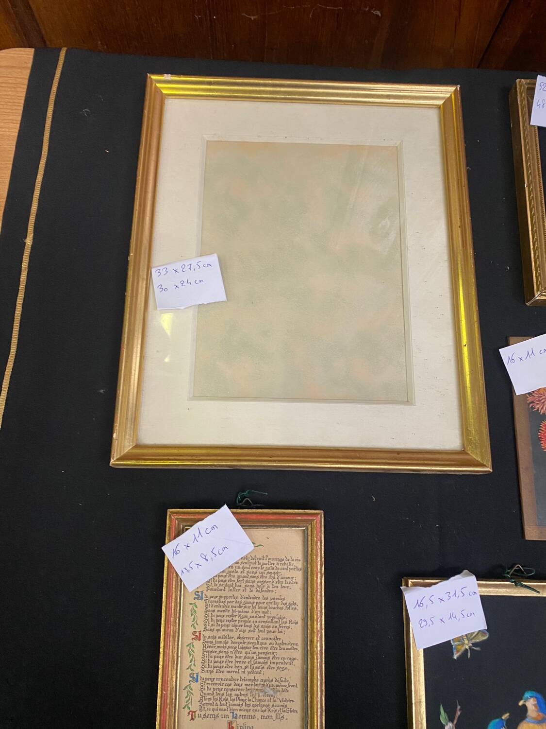 Set of 10 gilded wood or vintage resin frames