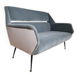 Two-seater canapé by Minotti for Gigi Radice in two-tone Kvadrat velvet – Italy 1955