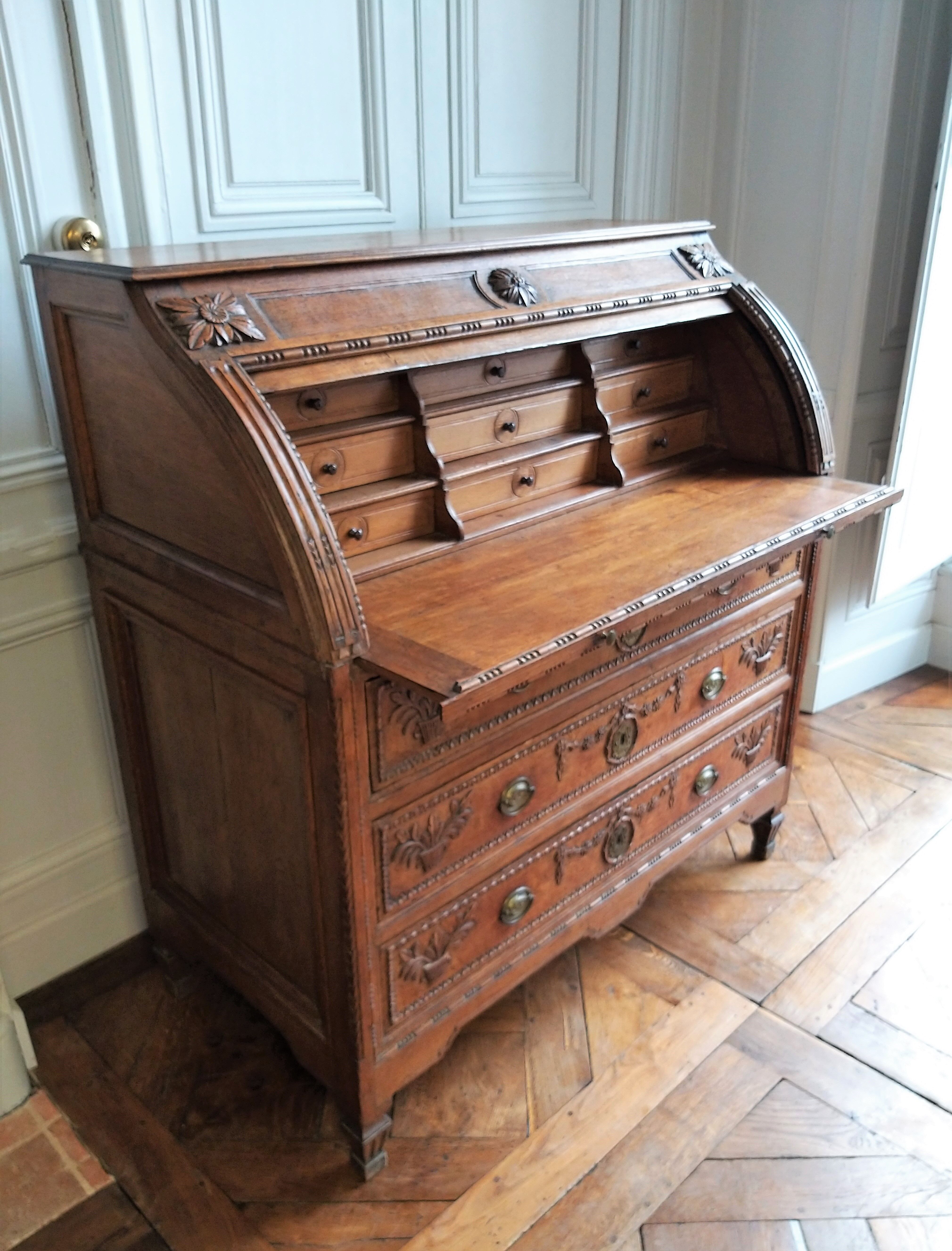 Writing desk cylinder Louis XVI 18th century
