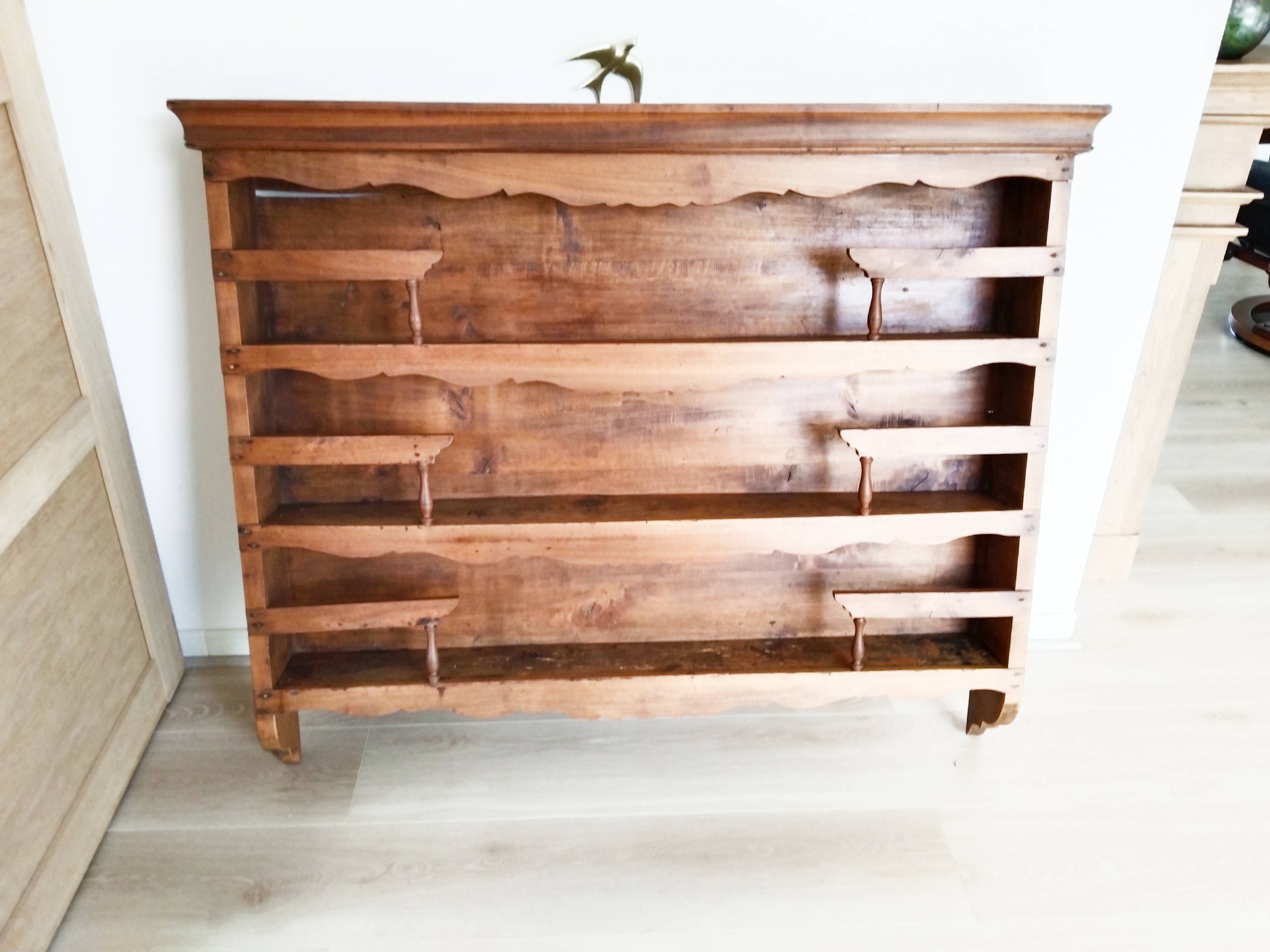 Waxed wooden dresser, antique buffet top