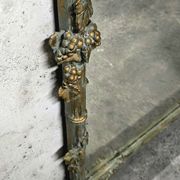Large Wood and Patinated Stucco Mirror - Floral 1900s Period
