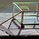 4 old glass, brass and mirror jewellery boxes