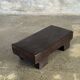 Small stool, black solid teak accent stool wabi-sabi L30 W8.5 H6.