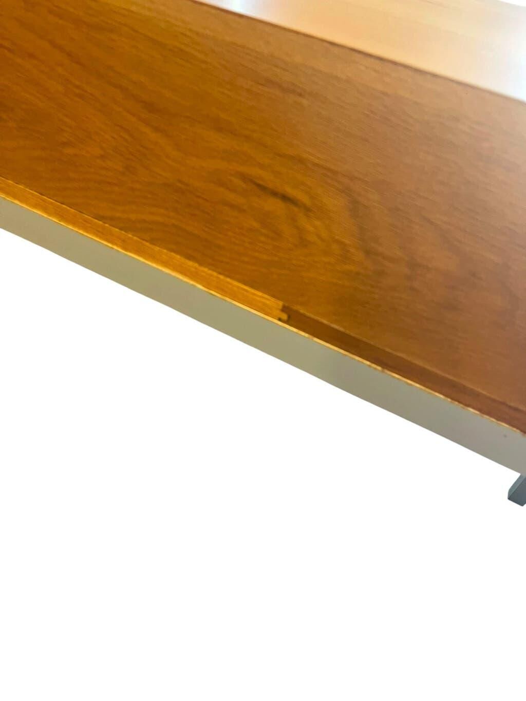 Console/table d'appoint vintage en bois avec structure en métal