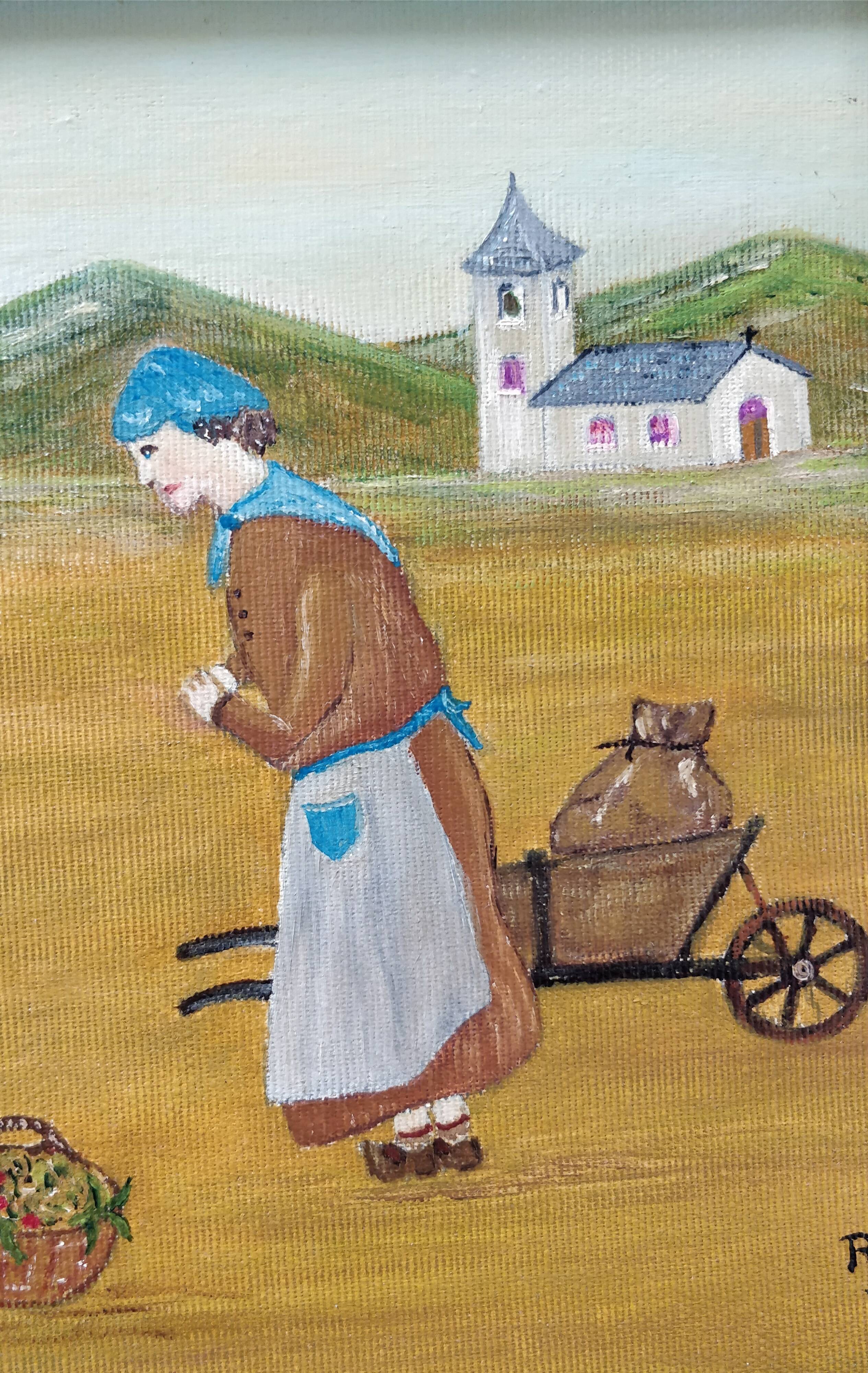 Naïve painting the Angelus