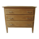 Vintage 1960s chest of drawers with tapered legs and three drawers.
