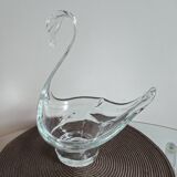 Swan-shaped crystal bowl